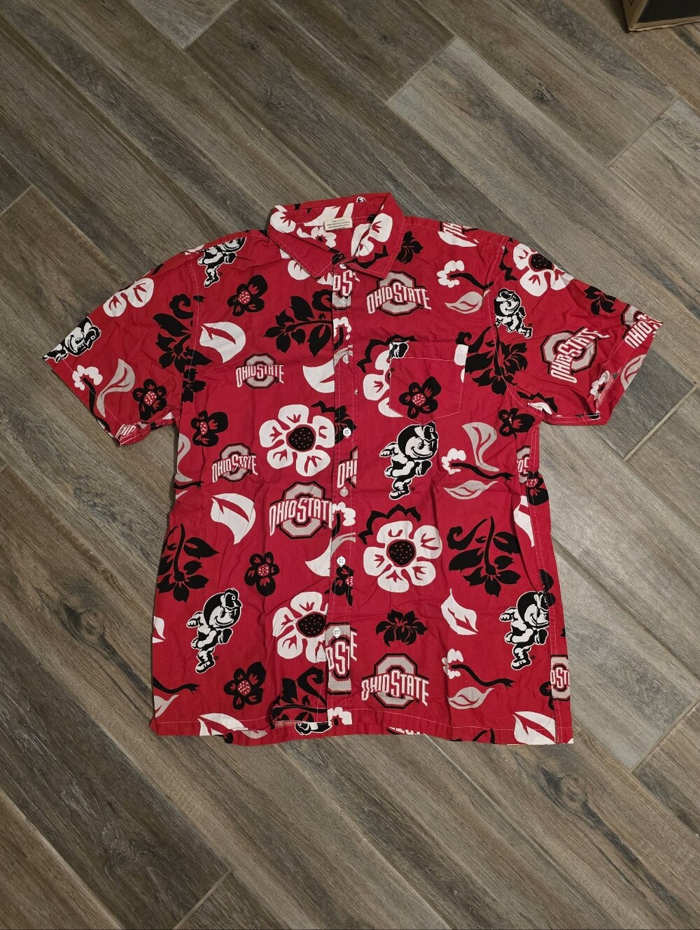 Wes & Willy Hawaiian Button Up Shirt Ohio State University